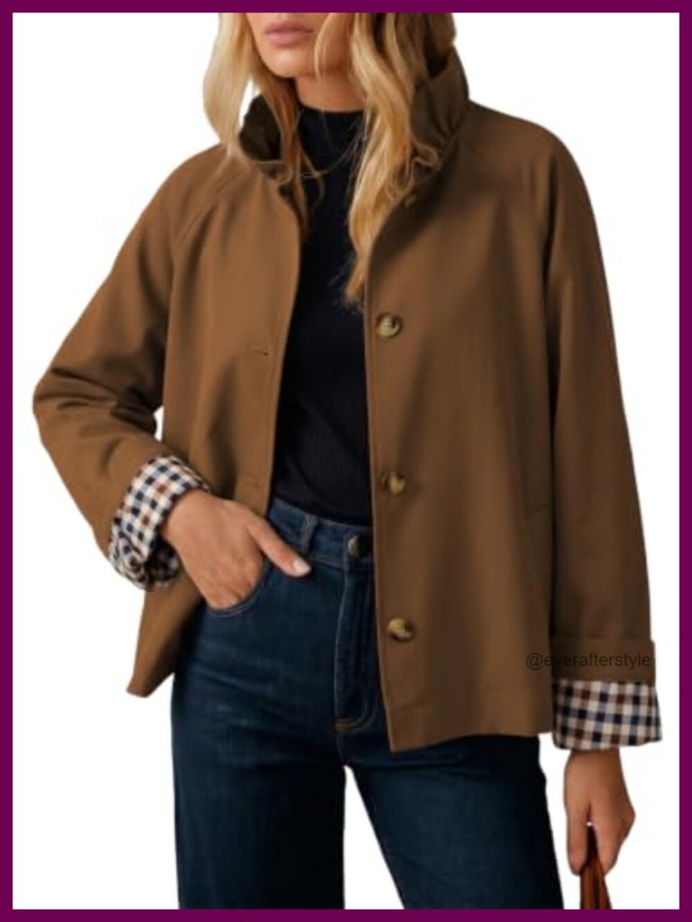 Lightweight Single Breasted Trench Coat Button Down Ruffle Collar Jacket